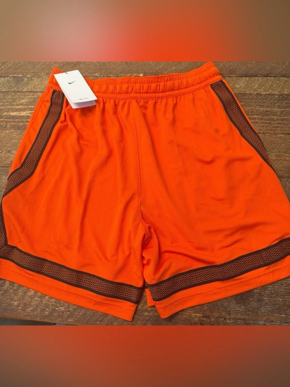 Brand New Nike Women’s Orange Athletic Mesh Shorts (Size M)